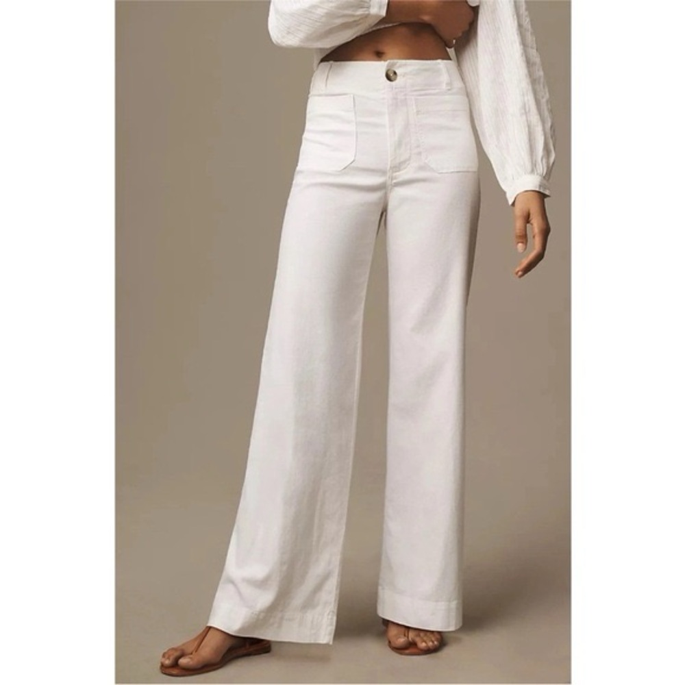 Anthropologie Wide-Leg Pants in White